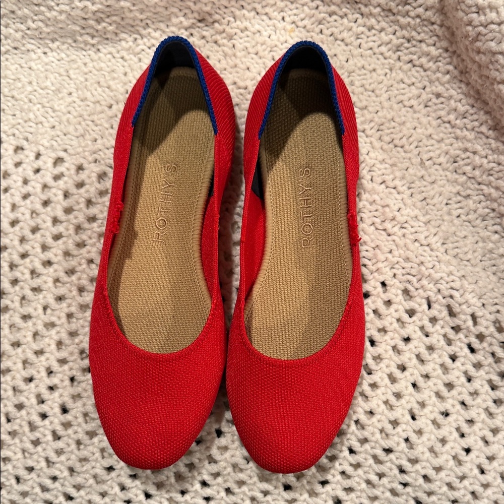 Rothy's Womens 6W  Bold Red and Blue Flats